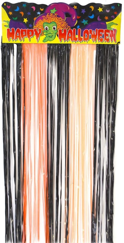 Funny Fashion Folie Deurgordijn zwart-oranje - Happy Halloween - 180 cm hoog - sfeervol