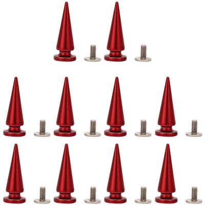 10set 10*26mm Koperen Kogelklinknagel Metalen Stud met Schroefset voor DIY Lederen Tas Schoen(Rood) brown