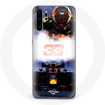 Coque pour samsung galaxy P30 pro Formule 1 Max Verstappen Pilote de F1 noir rouge et jaune