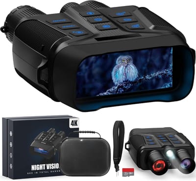 Nexvo® Nachtkijker - Nachtzichtkijker - Infraroodkijker - 10-voudige Zoom - 32 GB Geheugenkaart - Zwart - 26cm x 21cm x 11cm