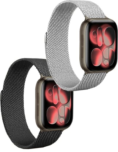 Geschikt voor de Apple Watch Series - Geschikt voor bandje geschikt voor Apple Watch Horloge Band 42/44 mm Milanees - Zwart/Zilver
