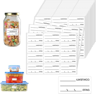 Set van 600 Zelfklevende Vrieslabels, 30 x 50 mm, Verwijderbare en Waterproof Etiketten voor Glaswerk, Conserven en Voedselopslag