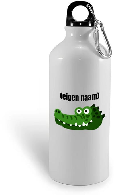Hacebo® - krokodil hoofd met eigen naam waterfles - Krokodil - krokodillen liefhebbers - iemand die houdt van krokodillen - verjaardag - cadeau - kado - water fles - 400ML