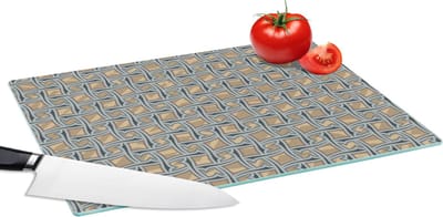 Glazen Snijplank - 39x28 - Bruin - Patronen - Geometrie - Snijplanken Glas