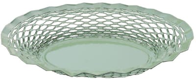 Broodmandje van RVS - Vintage - Ovaal - Klein - Pastel Groen - 25 x 18 x 4 cm