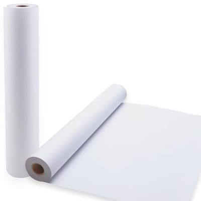 Witte papierrol 80 g/m², 43 cm x 20 m - Gerecycled teken- en schilderpapier voor kunstenaars