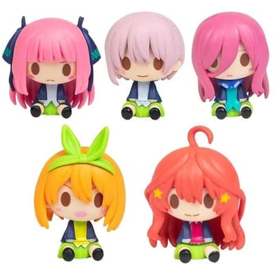 5 stuks/Set Q Versie Japanse Anime The Quintessential Quintuplets Actiefiguur PVC Materiaal Model Poppen Speelgoed Verzamel Ornamenten No box pink