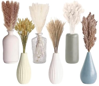 Gedroogde bloemen en pampasgras voor tafeldecoratie - 120 stuks, Boheemse stijl