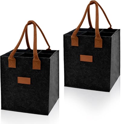2 flessenhouders voor 6 flessen, grijs, 23 cm x 18 cm x 26 cm