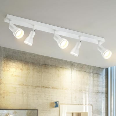 Glitzerlife - Plafondspot Plafondlamp - 5xGU10 Draaibaar en Kantelbaar - Moderne Opbouwspot - Ø69cm - Wit Metaal Acryl