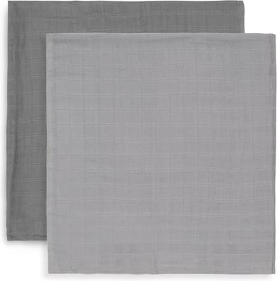 Jollein Hydrofiele Doek Large 115x115cm Bamboe Katoen - Storm Grey - 2 Stuks