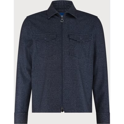 Overshirt Blue industry donkerblauw geprint