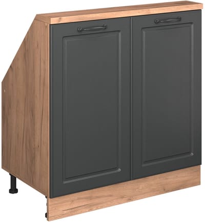 Vicco Rion Kast voor schuine wand – met 2 deuren Antraciet Landhuis/Goud Kraft Eik