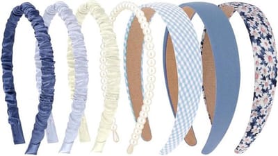 Modieuze hoofdbanden voor dames en meisjes - 7 stuks (Blauw)