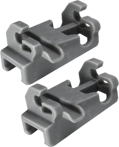 2x Dparts klemmen van bordenrekjes bovenkorf van vaatwasser - geschikt voor Bosch en Siemens - nr. 611474 00611474