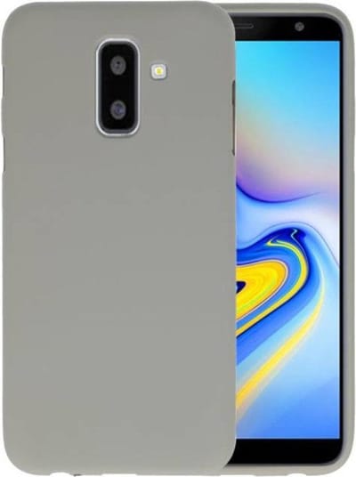 Hoesje Geschikt voor de Samsung Galaxy A6 Plus - Backcover Color Telefoonhoesje - Grijs