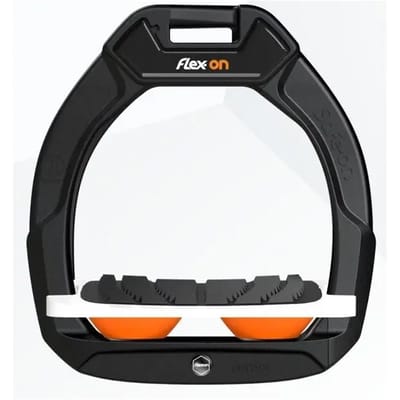 Veiligheidssporen voor het paardrijden Ingelijst Grip Zwart/Wit/Oranje Flex-On Safe-On