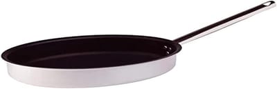 Ovale Vispan met Antiaanbaklaag - RVS Handvat - 30 cm