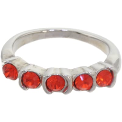Behave – ring – Vuuroranje – Zilverkleur – Klassiek design – Kristalaccenten