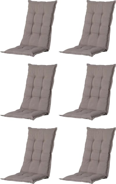 Madison - Tuinkussen - Universeel - Lage Rug - 6 st. - Panama Jute - 105x50cm - Beige - Tuinstoelkussens - Standaardstoel