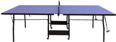 Vente-unique Opklapbare pingpongtafel op wieltjes voor binnen met accessoires - L274 x D152,5 x H76 cm - GARRY
