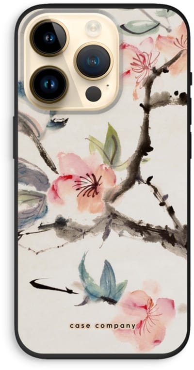 Case Company® - Hoesje geschikt voor iPhone 14 Pro hoesje - Japanse bloemen - Biologisch Afbreekbaar Telefoonhoesje - Bescherming alle Kanten en Schermrand