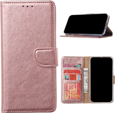 Bookcase Telefoonhoesje Geschikt voor Samsung Galaxy A55 - Hoesje - Ruimte voor 3 pasjes - Magneetlipje - Portemonnee - FuturiQ - Rosé Goud