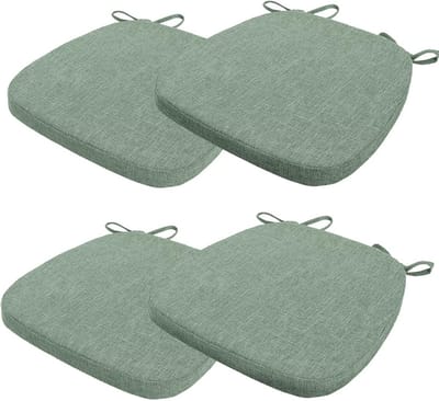 Set van 4 Stoelkussens met Bevestigingslinten - Antislip en Wasbaar Zitkussen - 40x38 cm