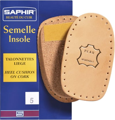 Saphir Talonette hiel hak verhoger leer op kurk - maat 1- 35 - 37, 5 mm dik