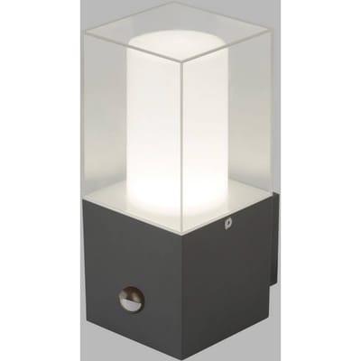 Searchlight Granada buitenwandlamp met sensor, donkergrijs