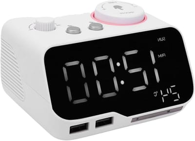 Digitale Wekker - Wekkerradio LED - Wakker Worden - Ingebouwde FM Radio - 39x35 mm - Wit