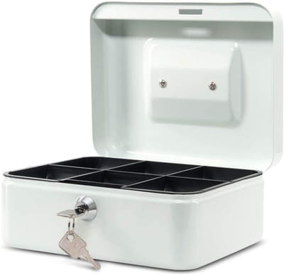 Geldcassette van staal met slot, 20 x 17 x 9 cm – Ideaal als spaarbox, geldcompartiment en kas
