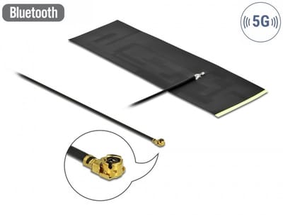 Delock 5G LTE Antenna I-PEX Inc., MHF® I plug -0.42 - 5.00 dBi omnidirectional FPC