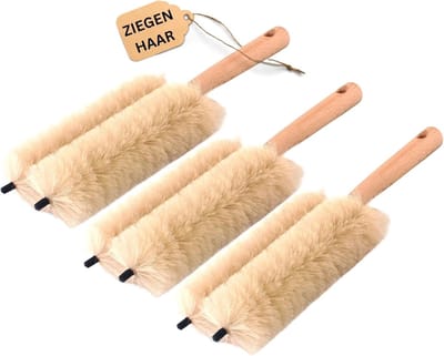 Novaliv 3X jaloezieborstel jaloezieën rolluikborstel rolgordijnreinigingsborstel 29x8x5cm IDEAAL ook als verwarmingsreinigingsborstel 2-weg vork jaloeziestofdoek stof rolluikreiniging