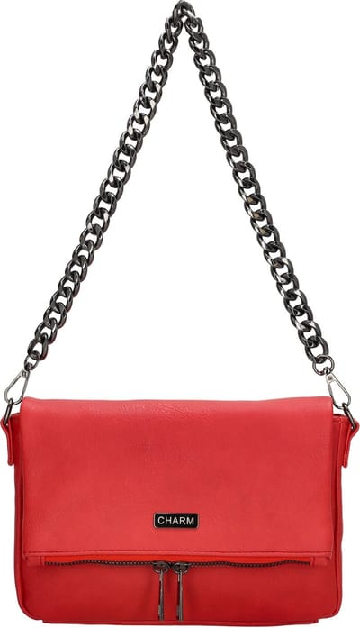 Charm London Bayswater Schoudertas Dames - Handtas met afneembare schouderband - Tas van Imitatieleder - Rood