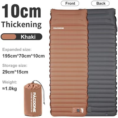 Matelas gonflable ultraléger autogonflant, matelas de couchage épais, matelas gonflable pour plage, pique-nique, tente de camping, coussin d'air chocolat