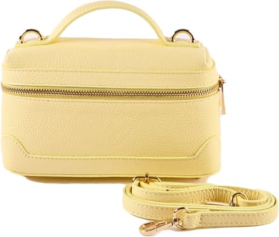 Giuliano lederen schoudertas Alke - Dames - Made in Italy - Geel