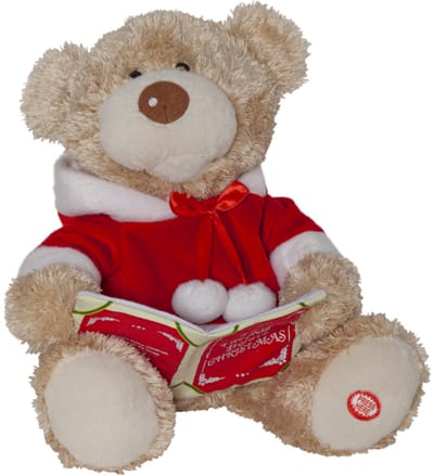 Star Trading Kerstknuffel 'Merry Pal', beer met beweging en geluid, op batterijen, bruinrood, H 28 cm