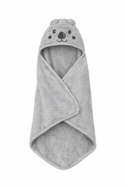 @ Lu’s Today® Basic Daily Essentials – Luxe Baby Badcape – Grijs – 75×75 cm – 100% Katoen – OEKO TEX – Better Cotton – FSC