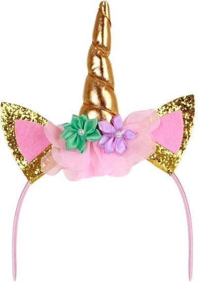 Eenhoorn Diadeem - Unicorn Diadeem - Goud - Unicorn Kleding - Unicorn Feest