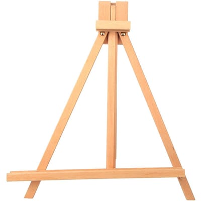 Kleine tafel-ezelstandaard van beukenhout, bureaublad, bruiloft, fotodisplay, decoratie, kunstbenodigdheden beige