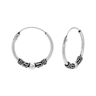 WeLoveSilver oorbellen - Bali hoops - 925 zilver met spiraaltjes - 16 mm