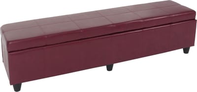 Bankzitting met opbergruimte Kriens XXL, kunstleer, 180x45x45cm MVG-gecertificeerd ~ rood