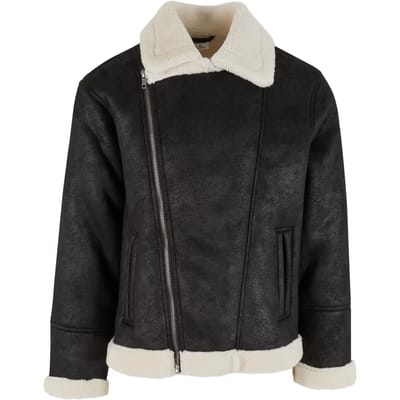 Leren motorjack van schapenleer Urban Classics