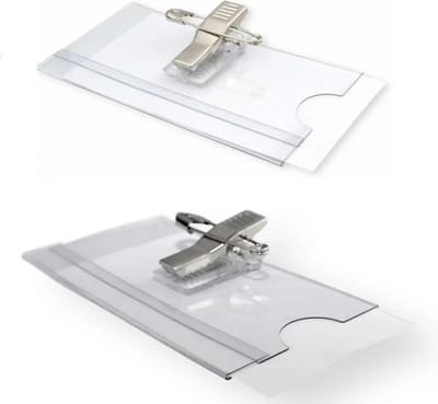CombiCraft Vergaderbadges van acetaat met clipsluiting en speld 75x40mm - per 10 stuks
