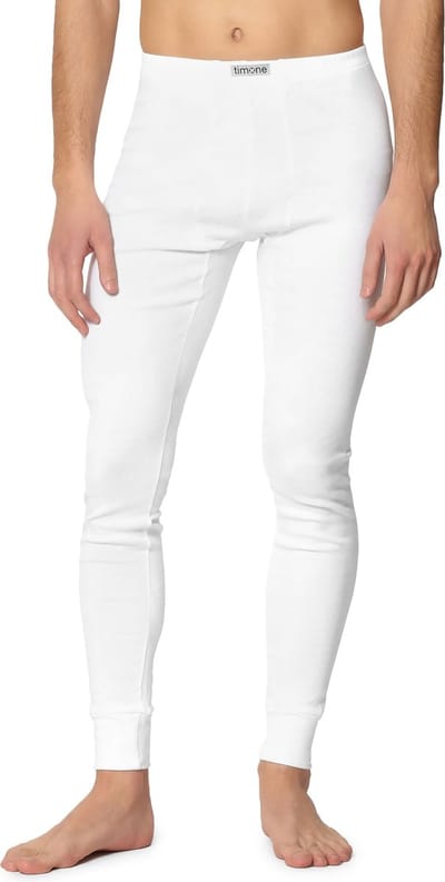 Timone Heren Thermobroek - Sport - Sporbroek - Lang - Katoen - TI-TI30-127 - Wit - S