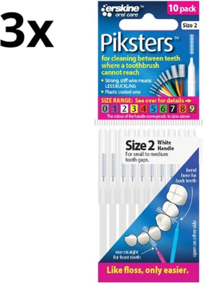 Piksters 2 Wit 0.55mm - 3 x 10 stuks - Voordeelverpakking