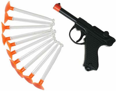 Politie/Soldaten speelgoed set - pistool met zuignap pijltjes - voor kinderen - plastic