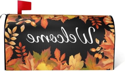 Brievenbushoes Herfst - Brievenbusdecoratie Post - Tuin Decoreren - Magnetische Bevestiging - 53 cm x 45 cm - Esdoornblad