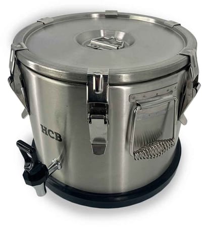 HCB® - Professionele Horeca Geïsoleerde container - aftapkraan - draagbaar - 15 liter - RVS / INOX - 36x36x29 cm (DxBxH) - 6 kg - 1371